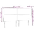 Miniatyrbillede 9 af 9: sengegavl med kanter 163x23x118/128 cm fløjl lyserød