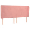 Miniatyrbillede 2 af 9: sengegavl med kanter 163x23x118/128 cm fløjl lyserød