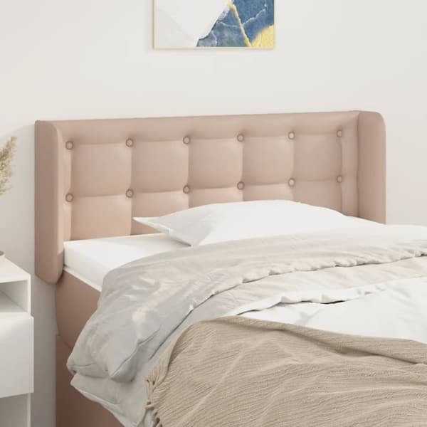 Sänggavel med kanter cappuccino 93x16x78/88 cm konstläder