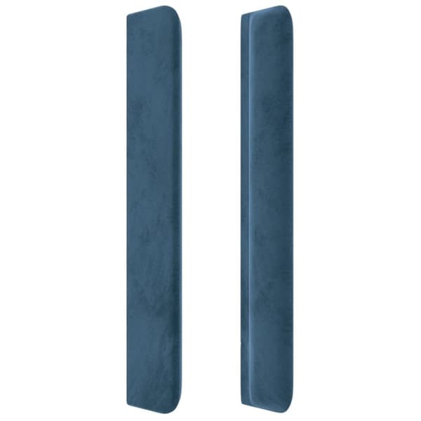 sengegavl med kanter 203x16x118/128 cm fløjl mørkeblå
