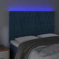 Miniatyrbillede 3 af 6: sengegavl med LED-lys 160x7x118/128 cm fløjl mørkeblå