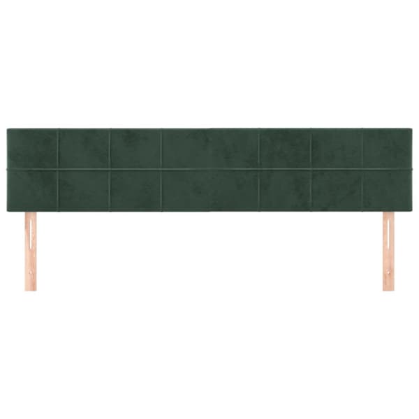 sengegavle 2 stk. 80x5x78/88 cm fløjl mørkegrøn