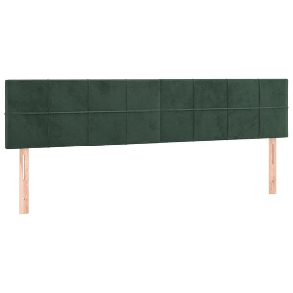 sengegavle 2 stk. 80x5x78/88 cm fløjl mørkegrøn