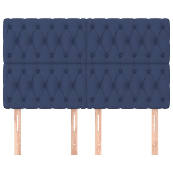 sengegavle 4 stk. 72x7x78/88 cm stof blå