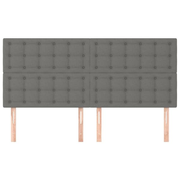 sengegavle 4 stk. 100x5x78/88 cm stof mørkegrå