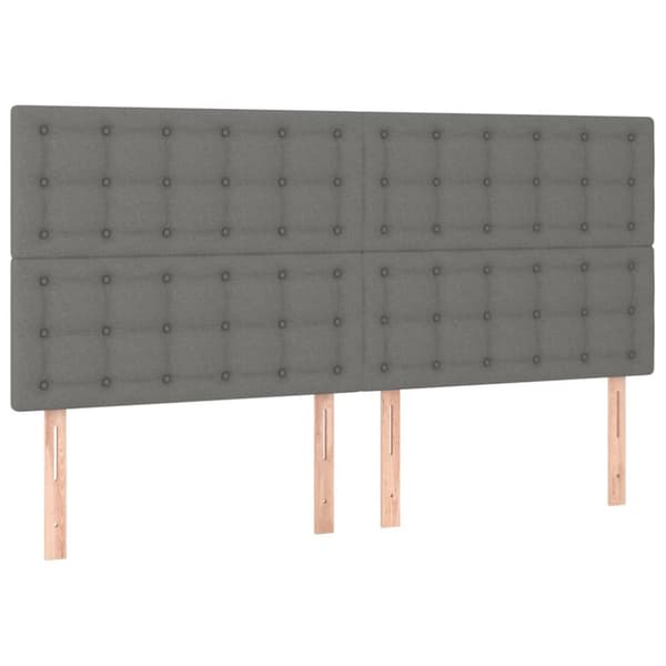 sengegavle 4 stk. 100x5x78/88 cm stof mørkegrå
