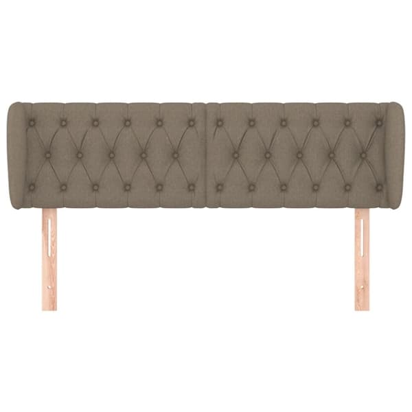 sengegavl med kanter 147x23x78/88 cm stof gråbrun