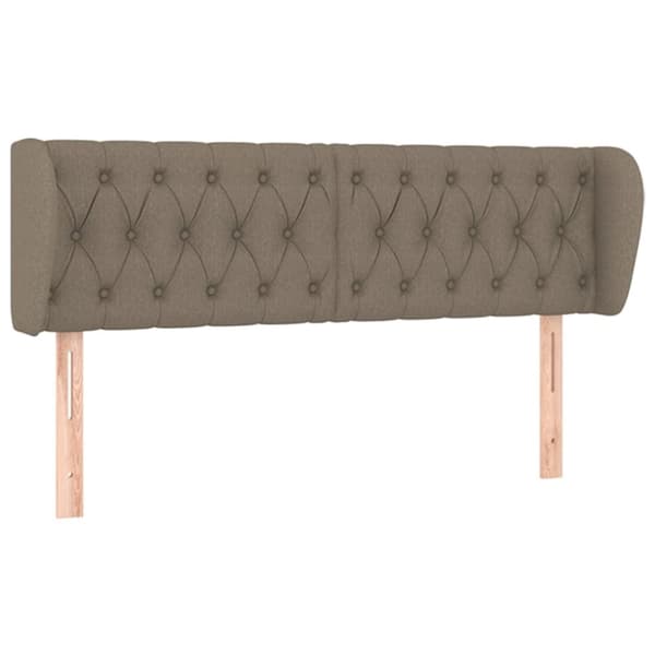 sengegavl med kanter 147x23x78/88 cm stof gråbrun