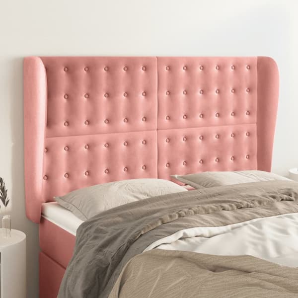 Korvatuki, pinkki, 147x23x118/128 cm, sametti