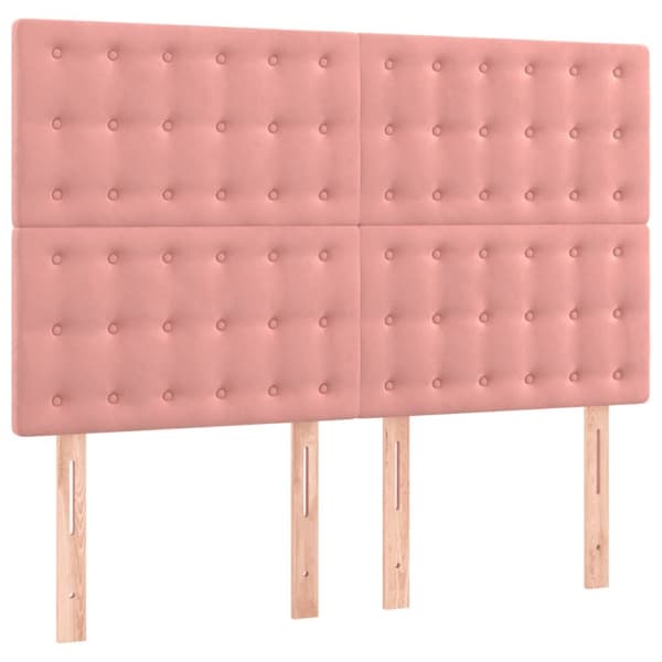 Huvudgavlar 4 st rosa 72x5x78/88 cm sammet