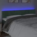 Miniatyrbillede 3 af 6: sengegavl med LED-lys 160x5x78/88 cm fløjl mørkegrøn