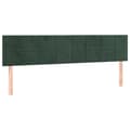 Miniatyrbillede 4 af 6: sengegavl med LED-lys 160x5x78/88 cm fløjl mørkegrøn