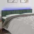 Miniatyrbillede 1 af 6: sengegavl med LED-lys 160x5x78/88 cm fløjl mørkegrøn