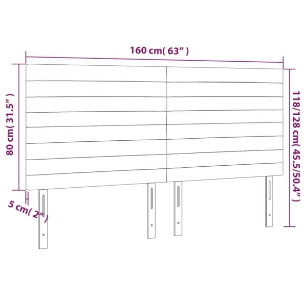 Sängyn pääty, jossa LED tummanruskea 160x5x118/128 cm kangas