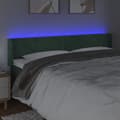 Miniatyrbillede 4 af 6: sengegavl med LED-lys 163x16x78/88 cm fløjl mørkegrøn