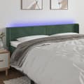 Miniatyrbillede 1 af 6: sengegavl med LED-lys 163x16x78/88 cm fløjl mørkegrøn