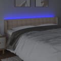 Pikkukuva 4 / 6: Sänggavel LED cappuccino 183x16x78/88 cm konstläder
