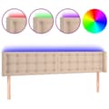 Pikkukuva 2 / 6: Sänggavel LED cappuccino 183x16x78/88 cm konstläder