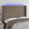Pikkukuva 1 / 6: Sängyn pääty LED-valolla, taupe, 147x16x118/128 cm, kangas