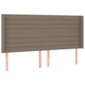 Miniatyrbillede 3 af 6: sengegavl med LED-lys 203x16x118/128 cm stof gråbrun
