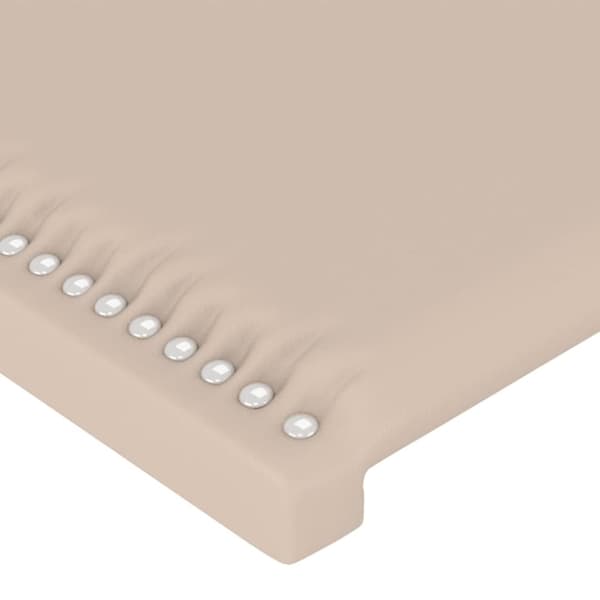 sengegavl med LED-lys 90x5x118/128 cm kunstlæder cappuccino
