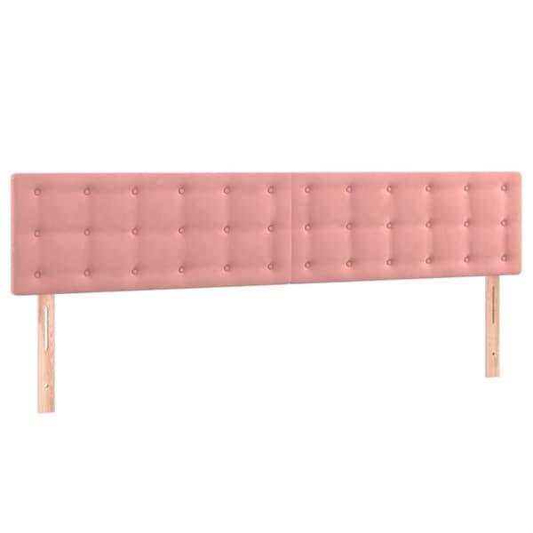 Sängyn pääty LED-valolla, pinkki, 160x5x78/88 cm, sametti