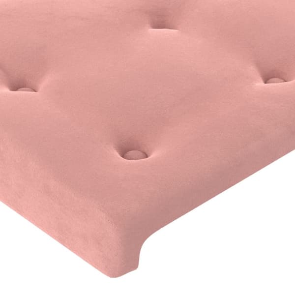 Sängyn pääty LED-valolla, pinkki, 160x5x78/88 cm, sametti