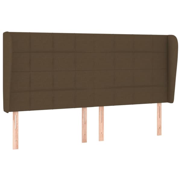 sengegavl med kanter 163x23x118/128 cm stof mørkebrun
