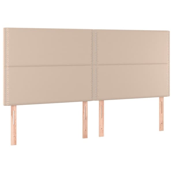 sengegavle 4 stk. 90x5x78/88 cm kunstlæder cappuccinofarvet