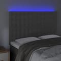 Miniatyrbillede 3 af 6: sengegavl med LED-lys 144x5x118/128 cm fløjl lysegrå