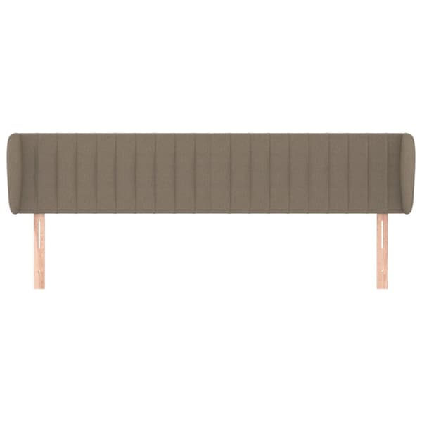 sengegavl med kanter 183x23x78/88 cm stof gråbrun