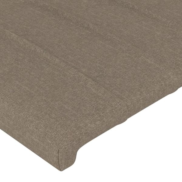 sengegavl med kanter 183x23x78/88 cm stof gråbrun