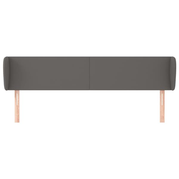 sengegavl med kanter 203x23x78/88 cm kunstlæder grå