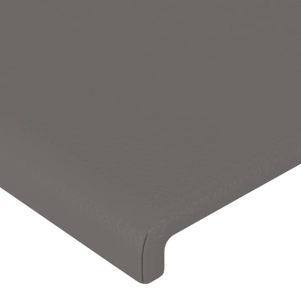 sengegavl med kanter 203x23x78/88 cm kunstlæder grå
