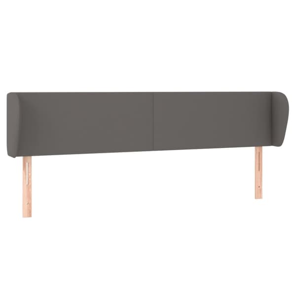 sengegavl med kanter 203x23x78/88 cm kunstlæder grå