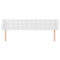 Miniatyrbillede 3 af 9: sengegavl med kanter 163x23x78/88 cm kunstlæder hvid