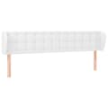 Miniatyrbillede 2 af 9: sengegavl med kanter 163x23x78/88 cm kunstlæder hvid
