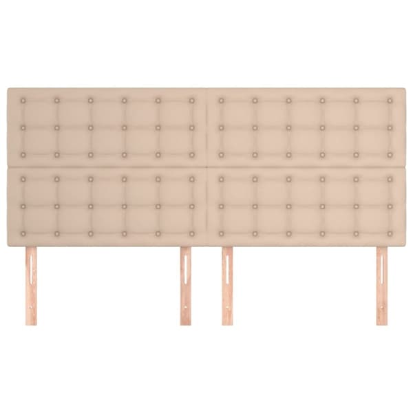 sengegavle 4 stk. 80x5x78/88 cm kunstlæder cappuccinofarvet