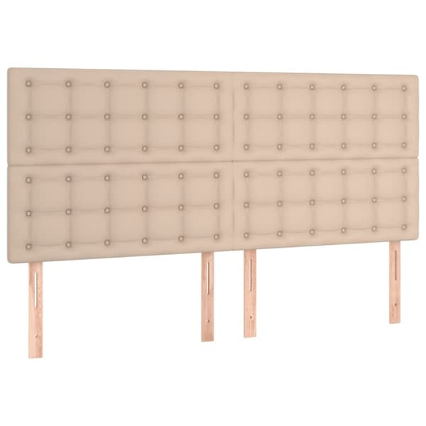 sengegavle 4 stk. 80x5x78/88 cm kunstlæder cappuccinofarvet