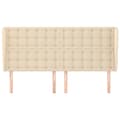 Miniatyrbillede 3 af 9: sengegavl med kanter 163x23x118/128 cm stof cremefarvet