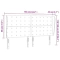 Miniatyrbillede 9 af 9: sengegavl med kanter 163x23x118/128 cm stof cremefarvet