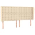 Miniatyrbillede 2 af 9: sengegavl med kanter 163x23x118/128 cm stof cremefarvet