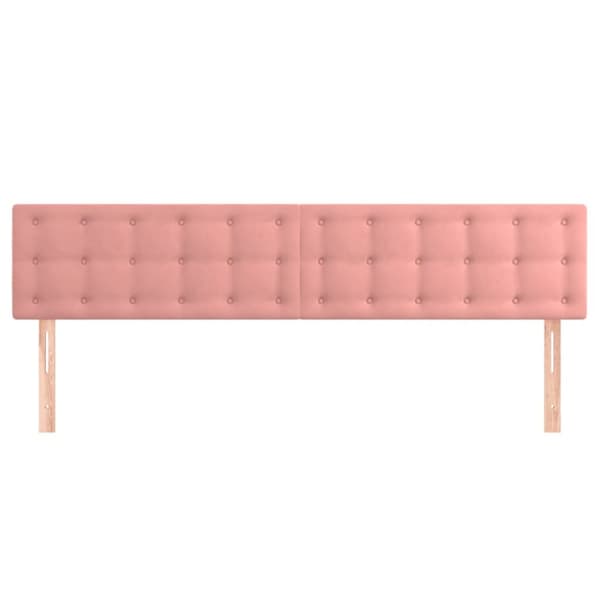 Sängyn päädyt, 2 kpl, pinkki, 80x5x78/88 cm, sametti