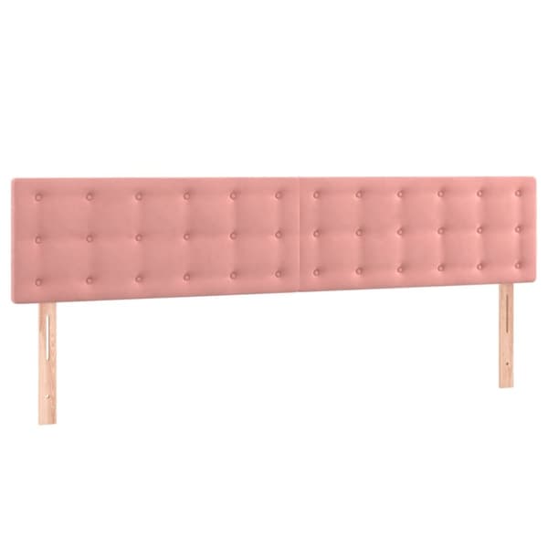Sängyn päädyt, 2 kpl, pinkki, 80x5x78/88 cm, sametti
