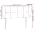 Miniatyrbillede 9 af 9: sengegavl med kanter 103x23x78/88 cm stof gråbrun