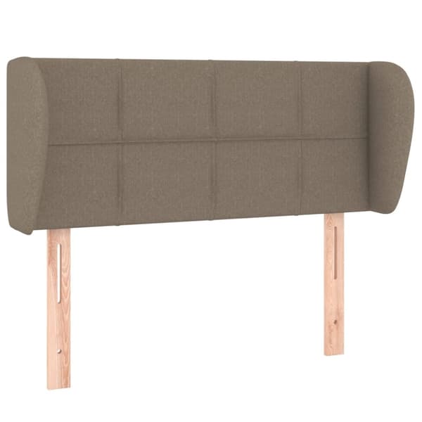 sengegavl med kanter 103x23x78/88 cm stof gråbrun