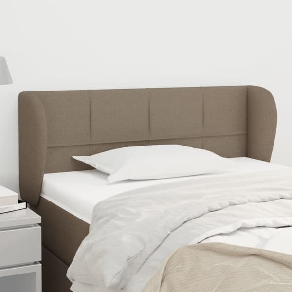 sengegavl med kanter 103x23x78/88 cm stof gråbrun