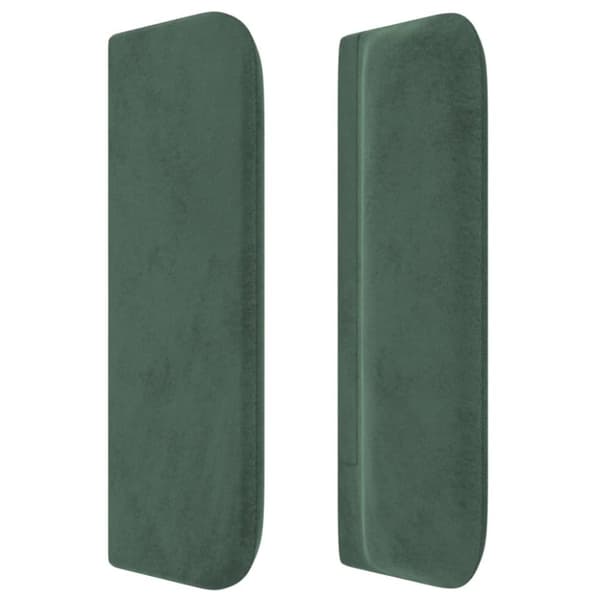 sengegavl med kanter 203x16x78/88 cm fløjl mørkegrøn