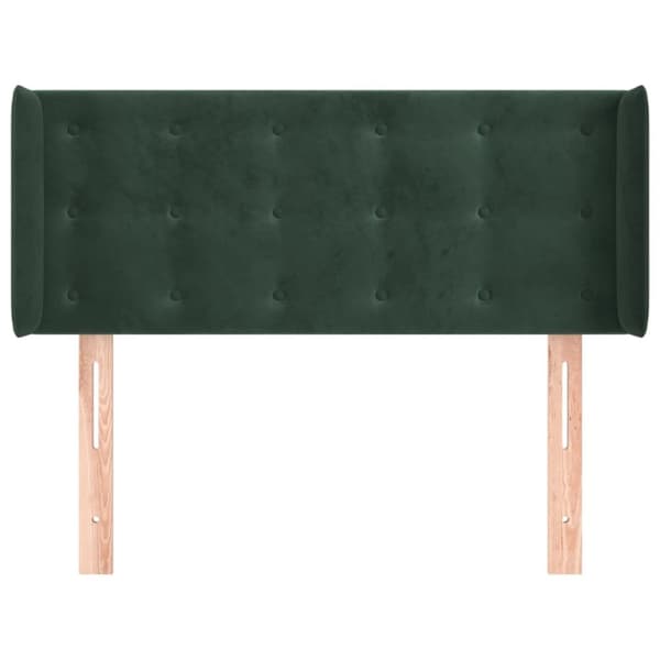 sengegavl med kanter 103x16x78/88 cm fløjl mørkegrøn