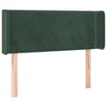 Miniatyrbillede 3 af 6: sengegavl med LED-lys 83x16x78/88 cm fløjl Mørkegrøn